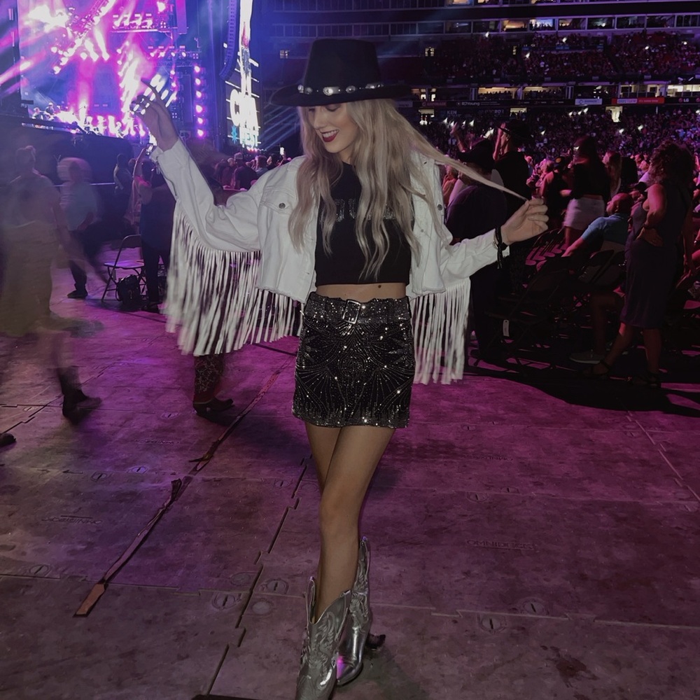 Black Sequin Mini Skirt